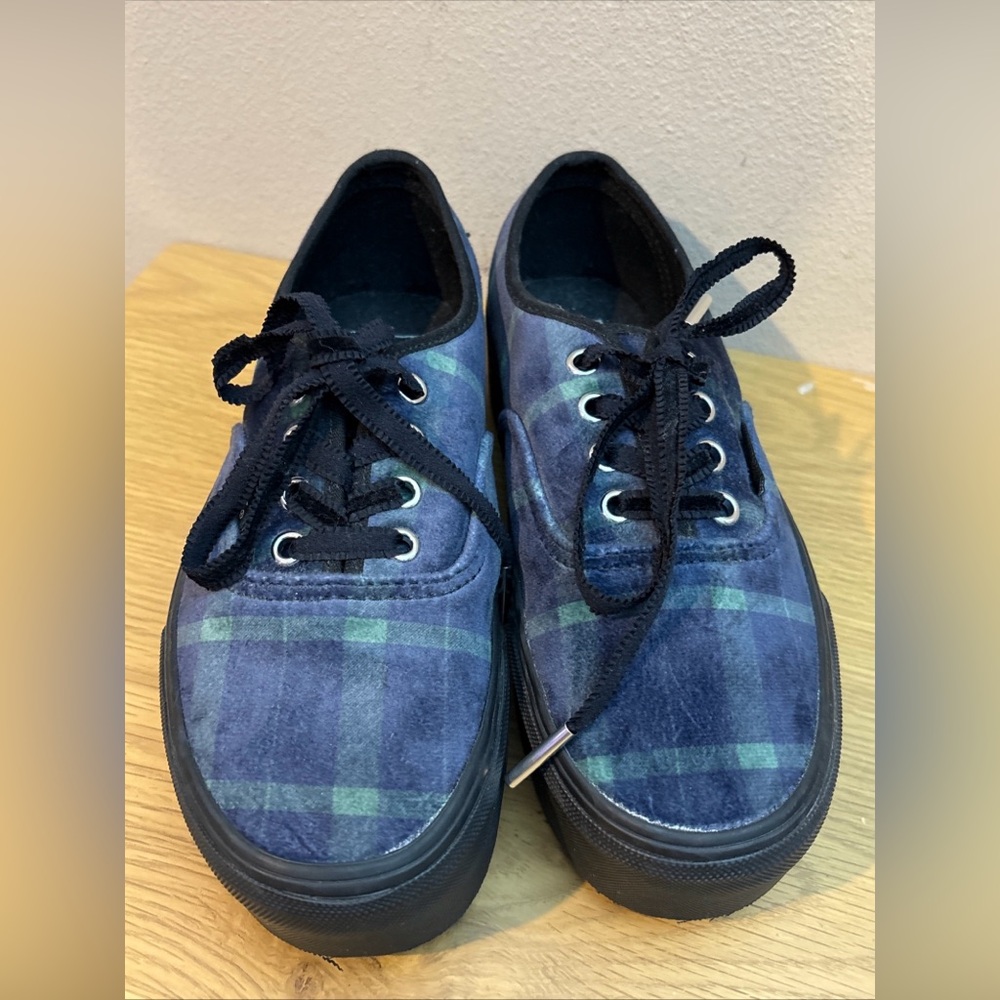 Vans Authentic Stackform Plaid Blue Platform Wome… - image 2